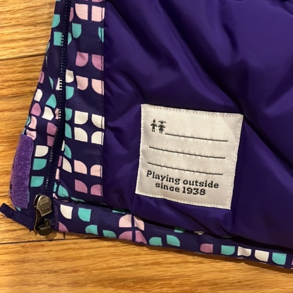 Columbia Youth Horizon Ride hooded Ski jacket in hyper purple print XL - Picture 9 of 15